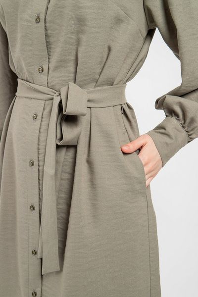 Платье женское с поясом миди хаки "Диана" Modna KAZKA MKPR2108-1 MKPR2108-1 фото