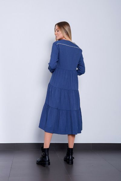 Сукня жіноча синя асиметрична дизайнерська міді Modna KAZKA MKPR140623-2 MKPR140623-2 фото