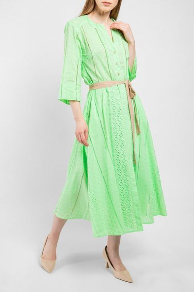 Платье женское из прошвы миди салатовое Modna KAZKA MKPR2907-1 MKPR2907-1 фото