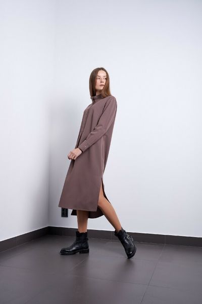 Платье женское дизайнерское миди капучино "Топаз" Modna KAZKA MKPR4446 MKPR4446 фото