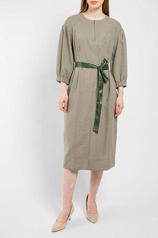 Платье женское с поясом миди хаки Modna KAZKA MKPR8559-2 MKPR8559-2 фото
