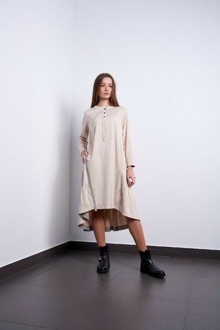 Платье женское асимметричное дизайнерское миди белое "Галина" Modna KAZKA MKPR140623-1 MKPR140623-1 фото