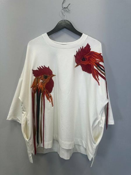 Женский свитшот oversize "Півні" с вышивкой и боковыми карманами MKNK1234 MKNK1234 фото