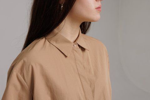 Сорочка жіноча бежева з плащової тканини Modna KAZKA MKTL5261/1 MKTL5261/1 фото