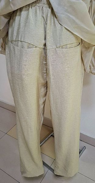 Жіночі штани Неаполь бежеві з льону Modna KAZKA MKKS9045-2 MKKS9045-2 фото