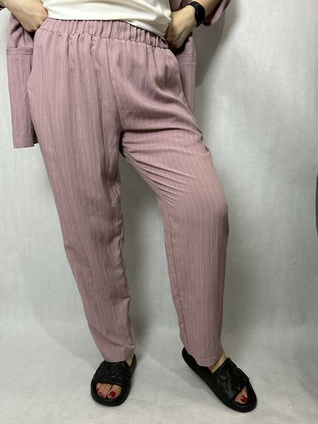 Брюки женские льняные прямые в полоску пудра Сонет Modna KAZKA MKSH2689-3 MKSH2689-3 фото