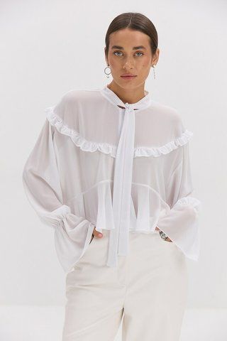 Жіноча шифонова блуза з рюшами ARJEN MKAR35297-1 MKAR35297-1 фото