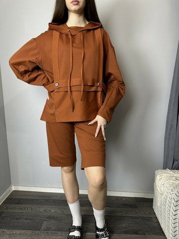 Шорти бермуди жіночі спортивні Human теракотовий Modna KAZKA MKSH2439-2 MKSH2439-2 фото