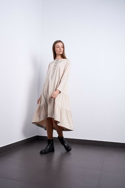 Платье женское асимметричное дизайнерское миди белое "Галина" Modna KAZKA MKPR140623-1 MKPR140623-1 фото