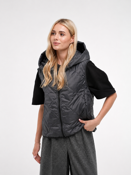 Женское демисезонное полупальто oversize со съемным жилетом ALBERTO BINI MKALB201-90 MKALB201-90 фото