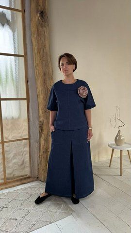 Жіночі штани-спідниця джинсові на резинці TELL MKTL3812/1 MKTL3812/1 фото