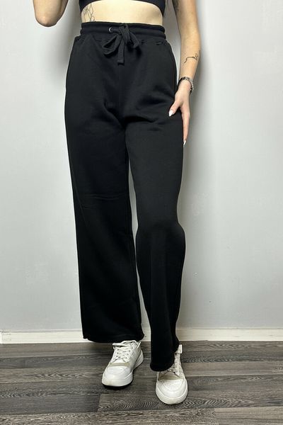 Женские брюки трикотажные клёш черные MKKS310831-1 MKKS310831-1 фото