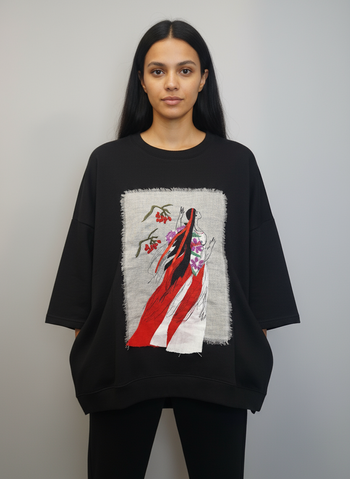 Жіночий світшот oversize з вишивкою та боковими кишенями Катерина Modna KAZKA MKNK2356 MKNK2356 фото