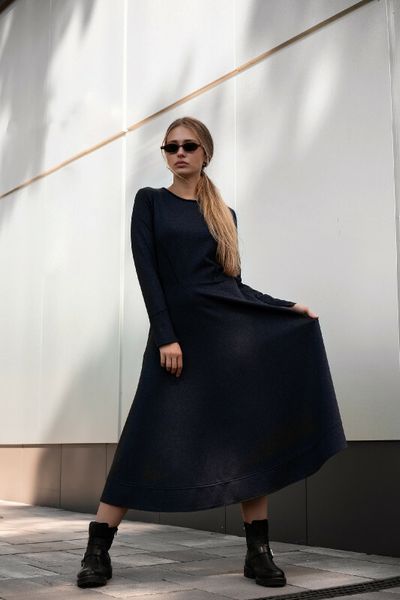 Платье женское трикотажное синее миди "София" Modna KAZKA MKPR1102 MKPR1102 фото