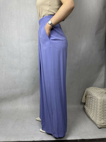Женские свободные брюки с поясом на резинке голубые Modna KAZKA MKAZ6446-71 6446-71 фото