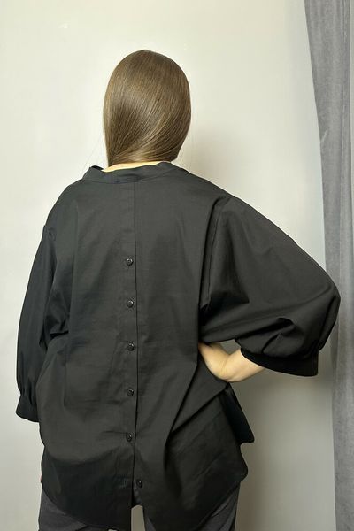 Жіноча базова сорочка на стійці з об&rsquo;ємними рукавами ADRESS MKAD7479 MKAD7479 фото