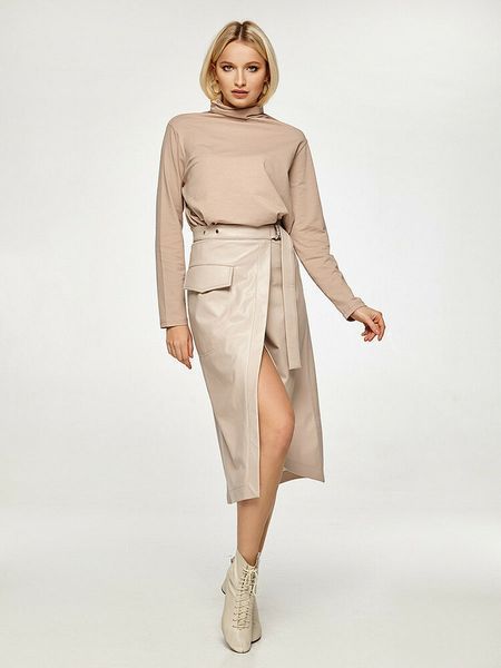 Женская юбка миди из экокожи на запах Ребус Modna KAZKA MKSH2559 MKSH2559 фото