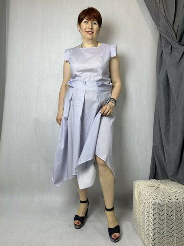 Платье женское хлопковое в полоску миди Modna KAZKA MKSH2336-75 MKSH2336-75 фото