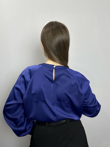 Блуза жіноча дизайнерська синя однотонна Modna KAZKA MKJL30702 MKJL30702 фото
