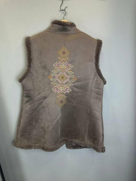 Жіночий кожух етно з екодубляжу з вишивкою SEAM MKSMV141-515 MKSMV141-515 фото