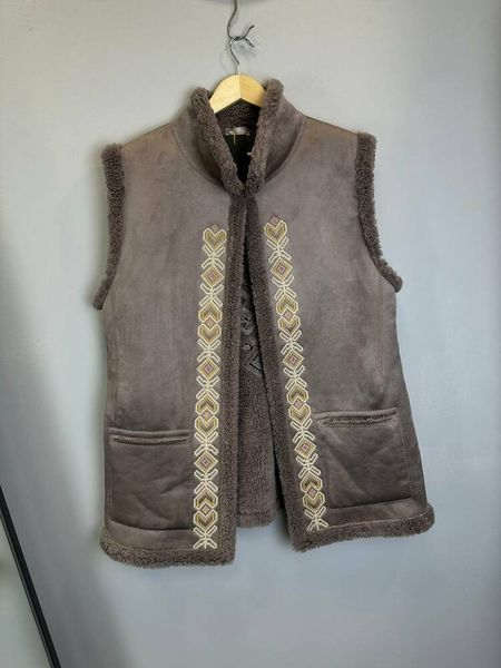 Жіночий кожух етно з екодубляжу з вишивкою SEAM MKSMV141-515 MKSMV141-515 фото