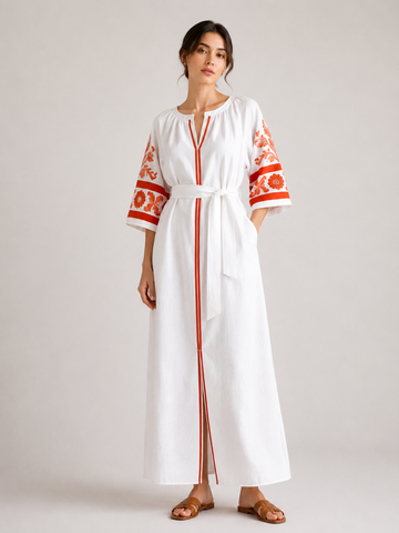 Жіноча вишита сукня міді з кишенями SEAM MKSMV191/133 MKSMV191/133 фото