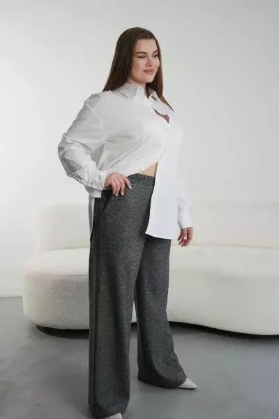 Женские теплые брюки - палаццо трикотажные с карманами NITA MKLN1408 MKLN1408 фото