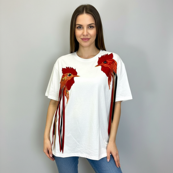 Футболка жіноча щільна 250 оверсайз Півні NORA KVITTIN MKNK105050-1 MKNK105050-1 фото