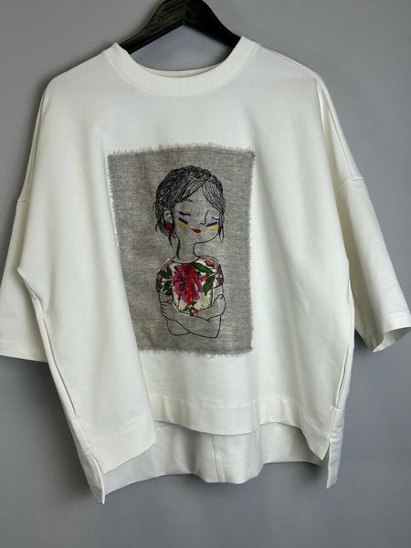 Жіночий світшот oversize з вишивкою Ляля Modna KAZKA MKNK56657 MKNK56657 фото