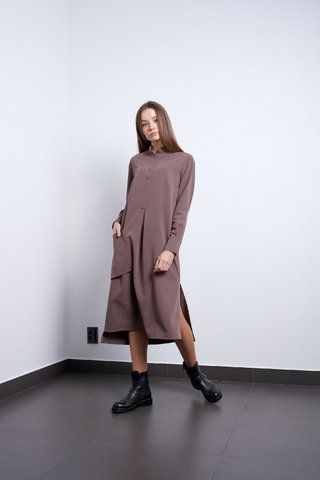 Жіноча дизайнерська сукня міді з поясом Топаз Modna KAZKA MKPR4446 MKPR4446 фото
