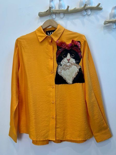Женский льняной костюм с рубашкой и широкими брюками Modna KAZKA MKZAZ6452/6453 MKZAZ6452/6453 фото