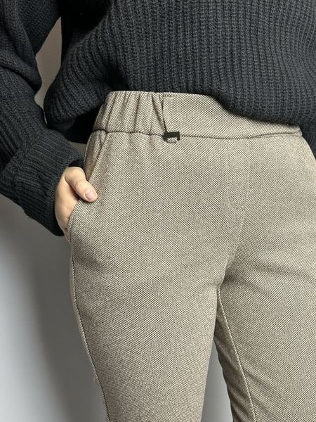 Женские тёплые брюки коричневые твидовые Modna KAZKA MKJL109013-1 MKJL109013-1 фото
