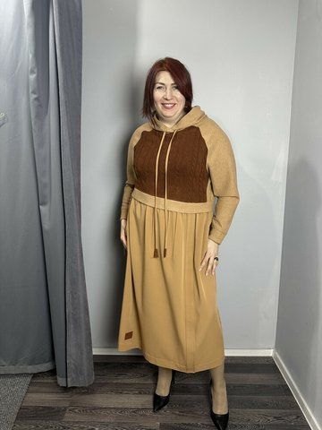 Сукня жіноча міді теракот "Даша" Modna KAZKA MKPR2118-3 MKPR2118-3 фото
