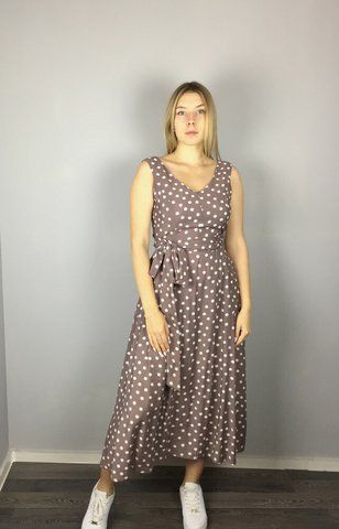 Жіноча сукня міді в горох з поясом STYLE NIKA MKSN2231/2-05 MKSN2231/2-05 фото