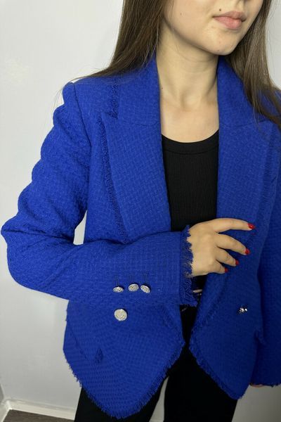 Жакет твідовий жіночий синій Modna KAZKA MKTRG3629-1 MKTRG3629-1 фото