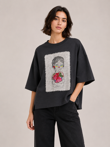Жіночий світшот oversize з вишивкою Ляля Modna KAZKA MKNK56657 MKNK56657 фото