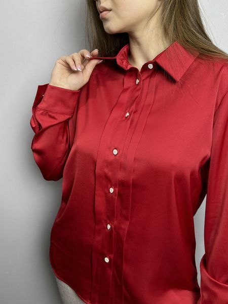 Блуза жіноча дизайнерська червона на гудзики Modna KAZKA MKJL30775 MKJL30775 фото