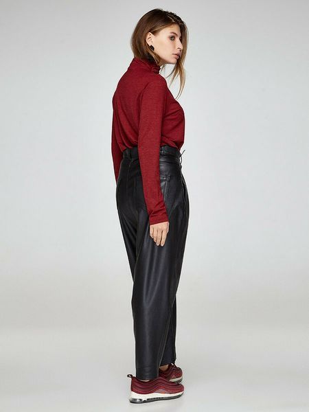 Штани банани жіночі чорні з еко-шкіри Modna KAZKA MKSH2385-2 MKSH2385-2 фото