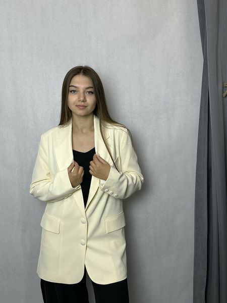 Жакет женский оверсайз удлиненный молочный Modna KAZKA MKTRG0562-38 MKTRG0562-38 фото