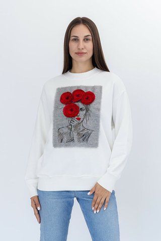 Женский свитшот с вышивкой Маковый венок NORA KVITTIN MKNK241126 MKNK241126 фото