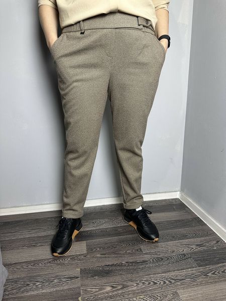 Женские тёплые брюки коричневые твидовые Modna KAZKA MKJL109013-1 MKJL109013-1 фото