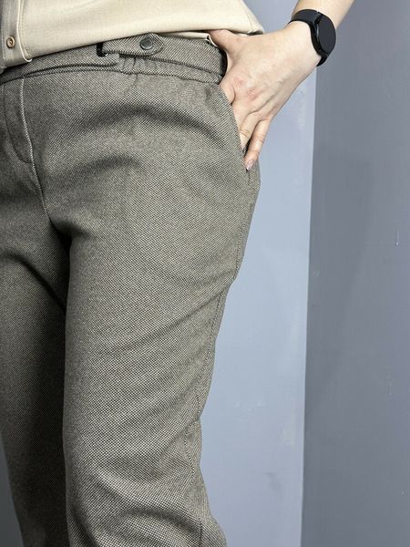 Женские тёплые брюки коричневые твидовые Modna KAZKA MKJL109013-1 MKJL109013-1 фото