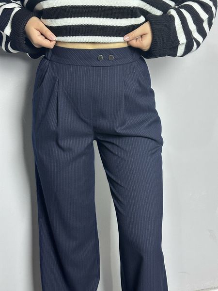 Женские классические брюки прямые синие в полоску Modna KAZKA MKJL1055102-1 MKJL1055102-1 фото