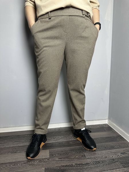 Женские тёплые брюки коричневые твидовые Modna KAZKA MKJL109013-1 MKJL109013-1 фото