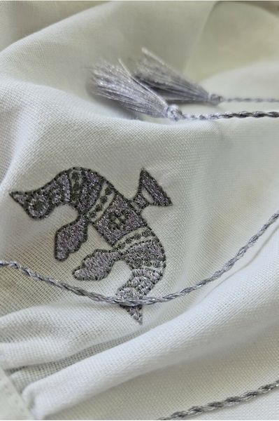 Женская льняная сорочка вышиванка с сиреневым орнаментом SEAM MKSMV170/166 БЛОК 2 MKSMV170/166 фото