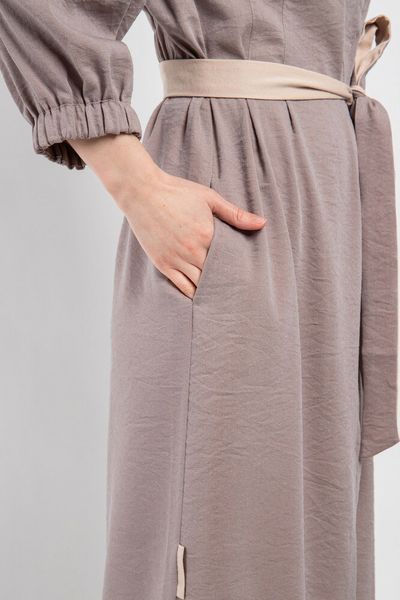 Платье женское "Казка" с поясом тауп Modna KAZKA MKPR8559-3 MKPR8559-3 фото