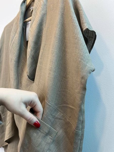 Женский льняной костюм Крейзи оверсайз с блузой и шароварами KAPTSOVA MKKS203-2 MKKS203-2 фото