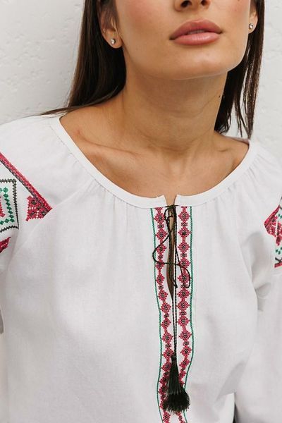 Женская вышиванка из льна с вышивкой крестиком полуприлегающего силуэта ARJEN MKAR35039-2 MKAR35039-2 фото