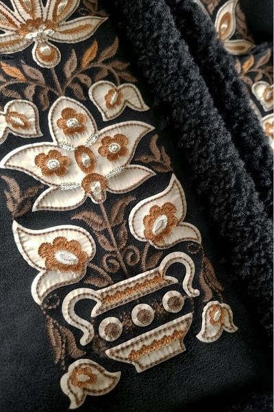 Женский кожух этно из экодубляжа с вышивкой SEAM MKSMV141-925 MKSMV141-925 фото