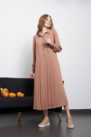 Сукня жіноча міді бежева "Мія" Modna KAZKA MKPR2111-1 MKPR2111-1 фото